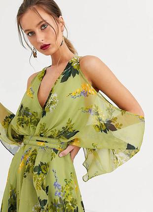 Платье asos шифон, вырезы, шлейф!
