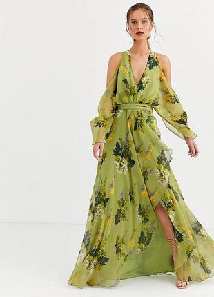 Сукня asos шифон, вирізи, шлейф!