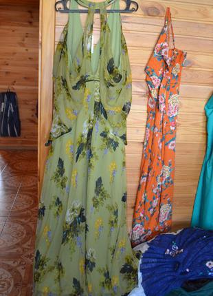 Платье asos шифон, вырезы, шлейф!