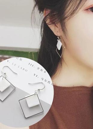 Простые серьги с квадратами