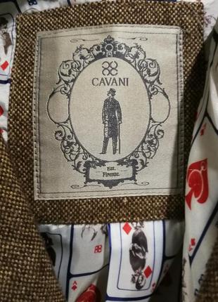 Мужской шерстяной коричневый пиджак cavani7 фото