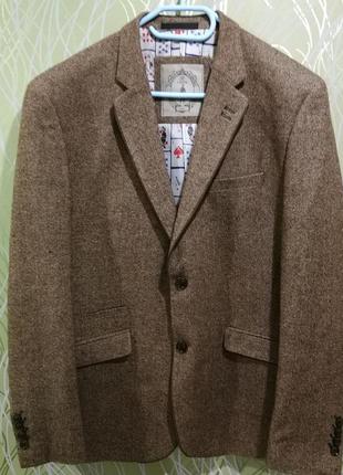 Мужской шерстяной коричневый пиджак cavani1 фото