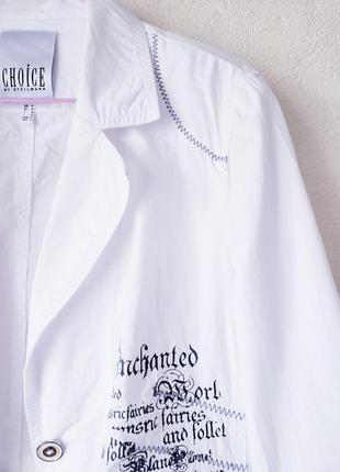 Натуральный коттоновый текстурированный жакет блейзер пиджака choice steilmann нижняя.