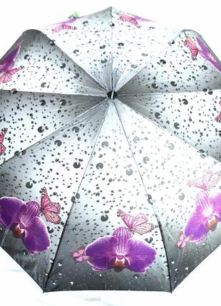 Парасолька напівавтомат сатин квіти toprain парасолька жіночий орхідея