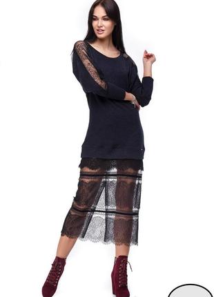 Шикарное платье, платье-свитер angel provocation с дорогим кружевом!