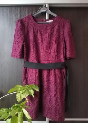 Шикарное, оригинальное платье сукня с поясом. фактурная ткань. darling