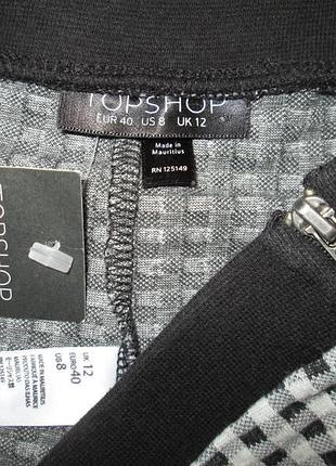 Суперові трикотажні стрейчеві штани штани в дрібну клітку topshop 🌹💕🌹8 фото