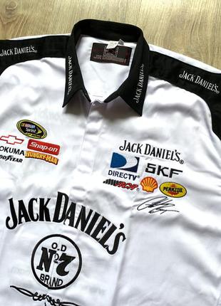 Мужская хлопковая рубашка гоночная с нашивками jh design nascar authentic5 фото