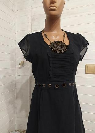 Вечернее, легкое черное  платье на молнии