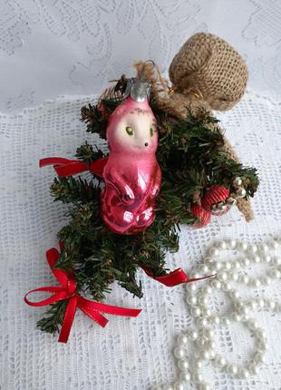 Белка 🎄🐿☃️ елочная игрушка ссср стекло эмали советская новогодняя рождественская подвеска белочка белка бельчонок винтаж8 фото