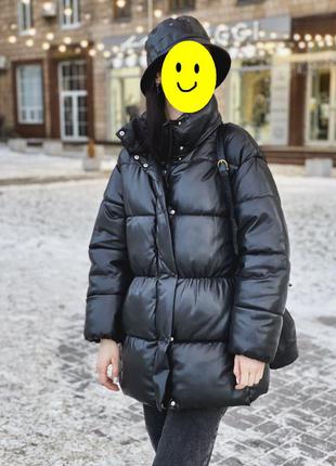 Куртка зимова з еко шкіри
