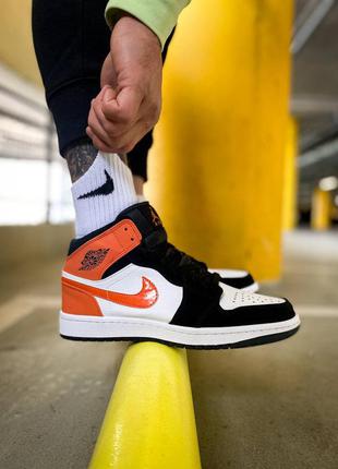 Мужские кроссовки nike air jordan 1 mid shattered backboard  | чоловічі кросівки найк