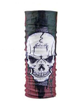 Черный с коричневым агрессивный бафф шарф защитный снуд от ветра снега, песка, холода, мороза и пыли