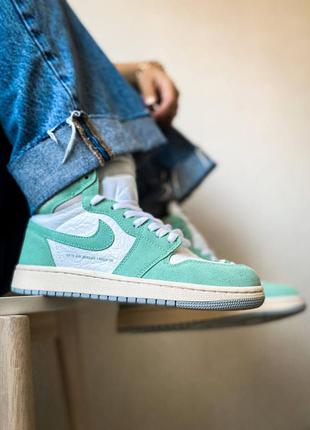 Женские кроссовки nike air jordan 1 retro high og turbo green5 фото