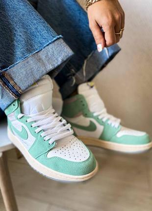 Женские кроссовки nike air jordan 1 retro high og turbo green7 фото