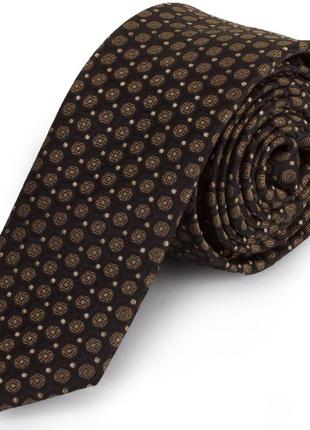 Коричнево-черный полиэстеровый узкий галстук  schonau (шонау) - 16
