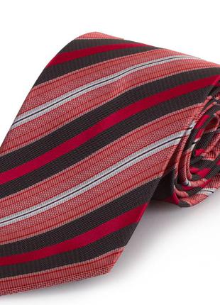 Краватка поліестерова стандартна червоно-чорно-сіра schönau (шонау)-681 фото