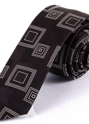 Узкий шелковый черно-белый галстук schonau (шонау) - 37