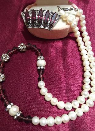 Бусы винтаж морской жемчуг