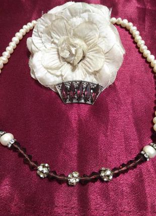 Бусы винтаж морской жемчуг