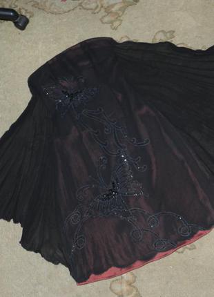 Шёлковое-100%,эксклюзивное платье с "крыльями" бабочки,пайетки,бисер,tfnc2 фото