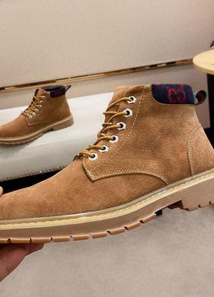 Стильні брендові шкіряні чоловічі черевики, утеплені5 фото