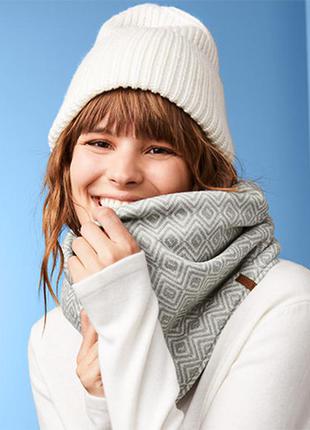 Шикарный теплый флисовый двухсторонний снуд, шарф от тсм tchibo (чибо), германия1 фото