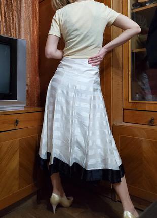 Шёлковая белая юбка миди шёлк principles3 фото