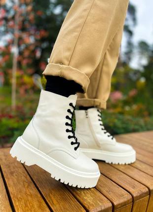 Женские ботинки dr. martens jadon white термо  скидка sale | жіночі черевики білі знижка5 фото