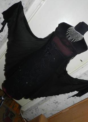 Шёлковое-100%,эксклюзивное платье с "крыльями" бабочки,пайетки,бисер,tfnc5 фото