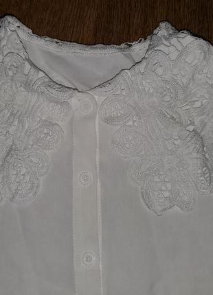 Винтажная блуза с кружевные воротником стиль рустик бохо прованс деревенский стиль4 фото