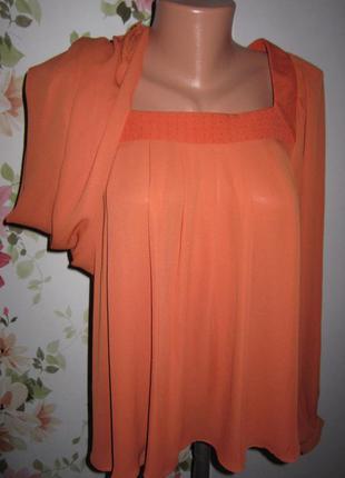 Роскошная свободная блуза абрикосового цвета