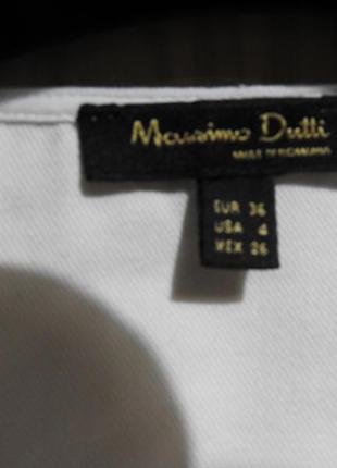 Massimo dutti белая блуза плотная ткань р 36 біла блузка5 фото