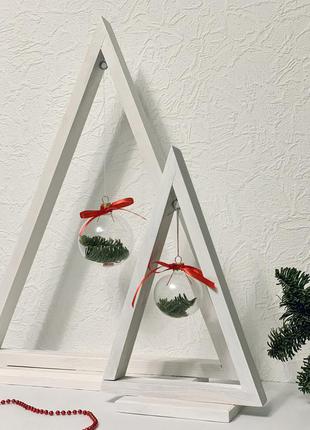 Дерев'яні ялинки, модна натуральна ялинка, еко ялинка з іграшками