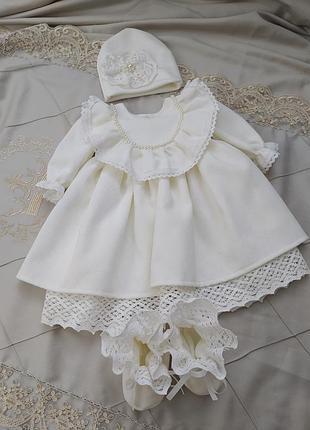 Сукня, пінетки, шапочка (набір)