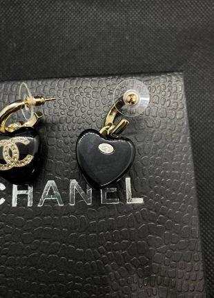 Серьги сердце в стиле chanel🔝4 фото