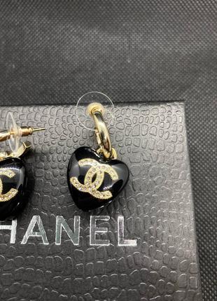 Серьги сердце в стиле chanel🔝5 фото