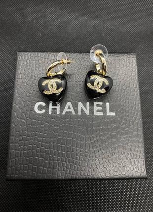 Серьги сердце в стиле chanel🔝2 фото