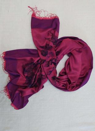 Шарф, палантин, шовк, модних кольорів