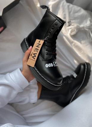 Женские ботинки dr. martens sex pistols black rolled smoth fur скидка sale | жіночі черевики