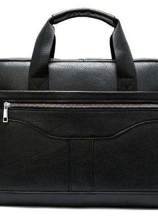 Ділова чоловіча сумка з зернистою шкіри vintage 14886 чорна