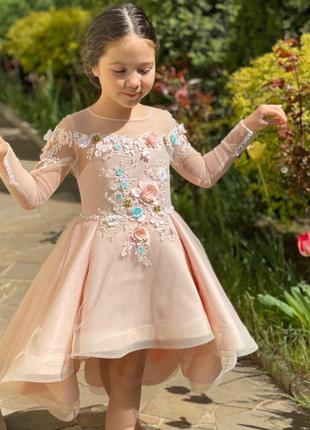Нежное персиковое платье для девочки
