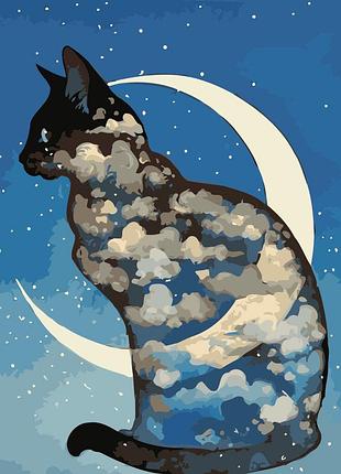 Художній творчий набір, картина за номерами місячний кіт, 40x50 см, «art story» (as0403)