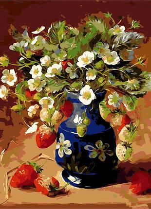 Художній творчий набір, картина за номерами полуничний натюрморт, 40x50 см, «art story» (as0116)