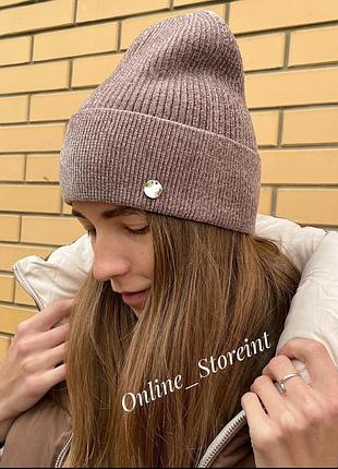 Нежнейшая велюровая шапочка капучино