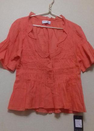 Tuzzi (германия ) нежная батистовая блузка /блузка / рубашка размер 36 корраловый цвет