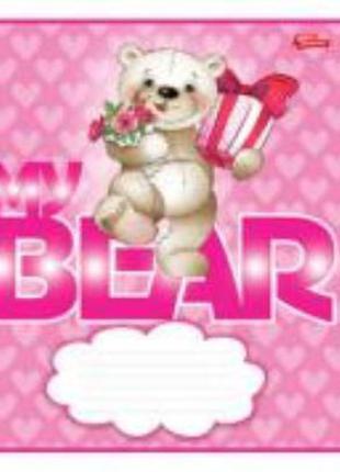 Тетрадь 12 листов линия "my bear" розовый