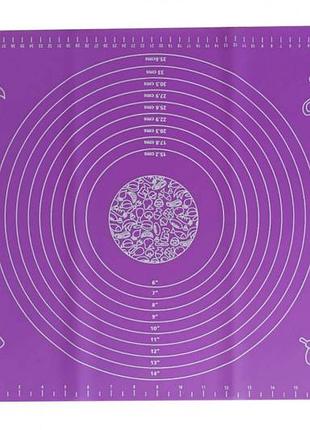 Килимок для розкочування тіста з розміткою 40 * 50 см фіолетовий