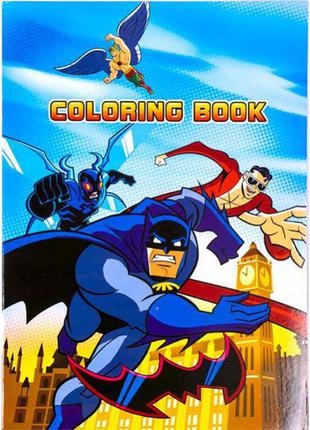 Раскраска ночной герой 10 листов с наклейками 60 шт, бэтмен