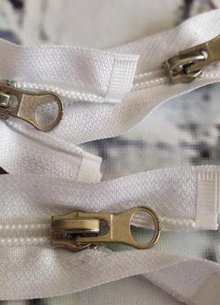 Замок блискавка 60 см біла з залізної собачкою